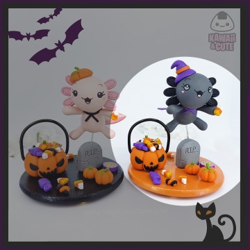 Ajolote negro truco o trato figura