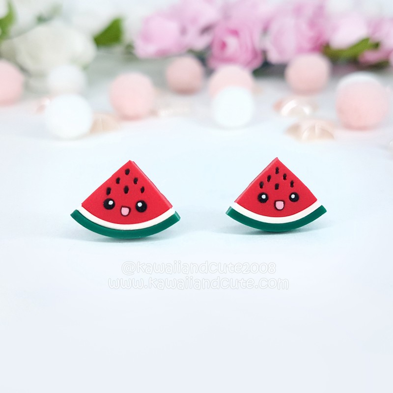 Watermelon triangle earring 02