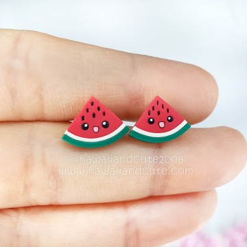 Watermelon triangle earring 04