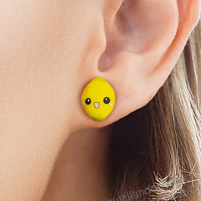 Lemon stud earrings 01