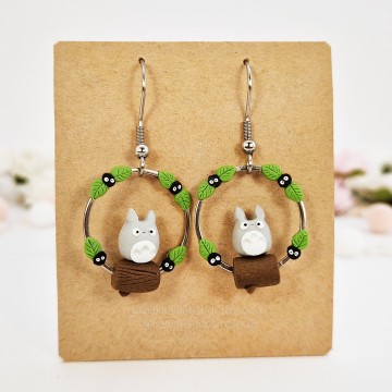 Grey Totoro Hoop earrings 03