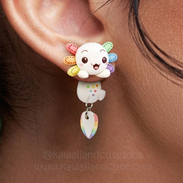 Rainbow Bright Axolotl earrings 01