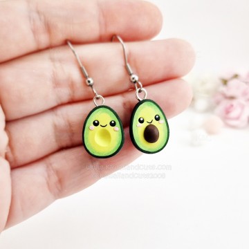 Pendientes de aguacates kawaii 02