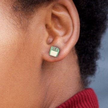 Mini Floppy Disk Earrings 06