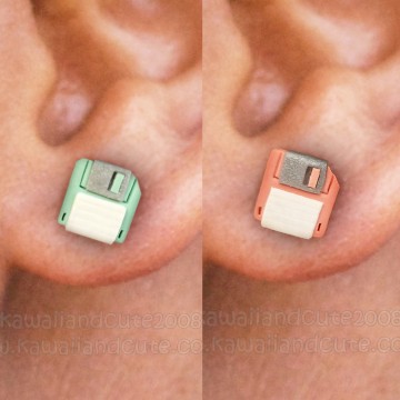 Mini Floppy Disk Earrings 02