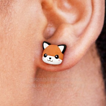 Fox Earrings Studs 01