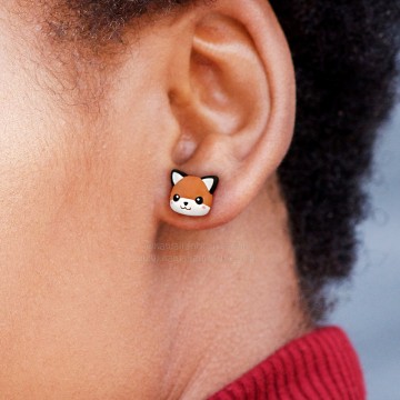 Fox Earrings Studs 05